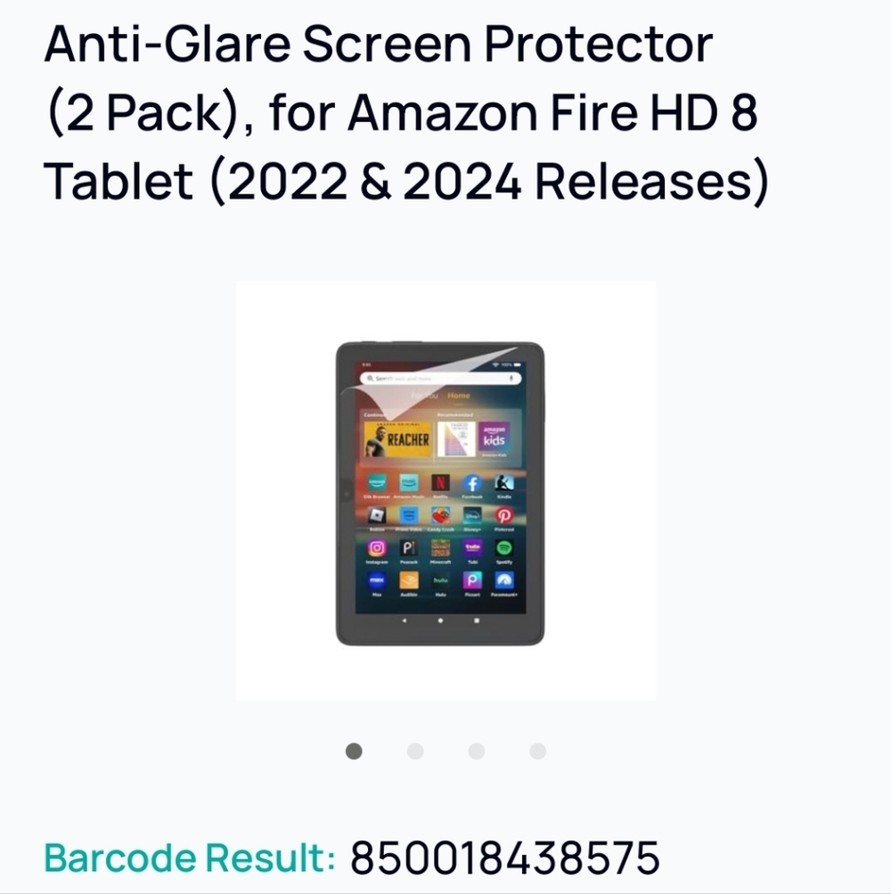 Anti-Glare Screen Protector for Amazon Fire HD 8 - Black